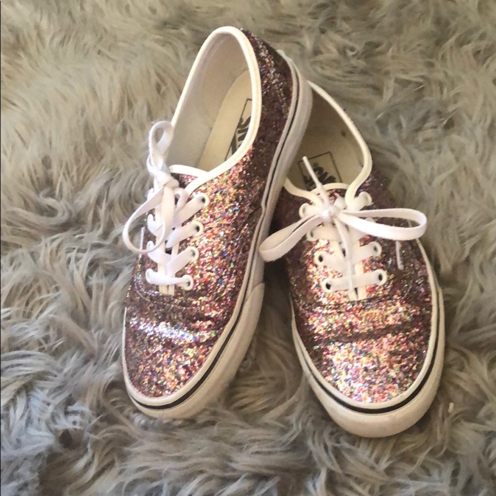 Vans pink sparkle glitter shoes